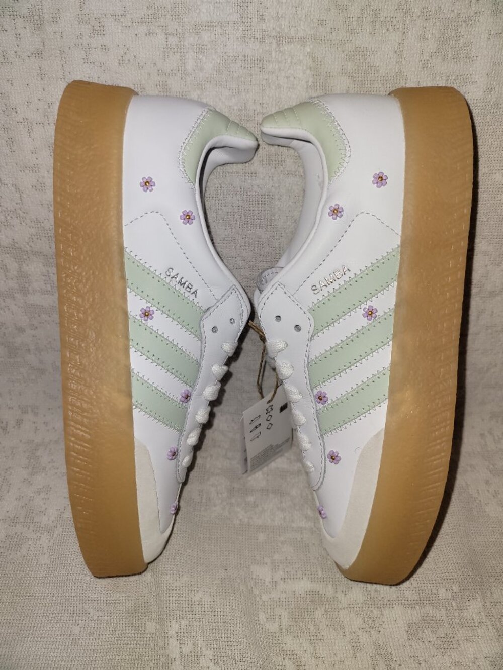 Adidas Sambae Samba Floral Off White Comfy Casual Shoes JS3953 Women's Size 7 - Picture 6 of 16